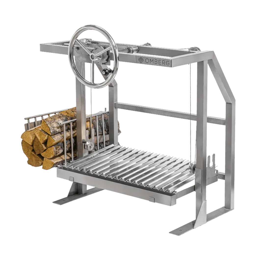 Asado Gaucho 800 Built-in stainless steel compact Argentine parrilla grill, front view showing grate