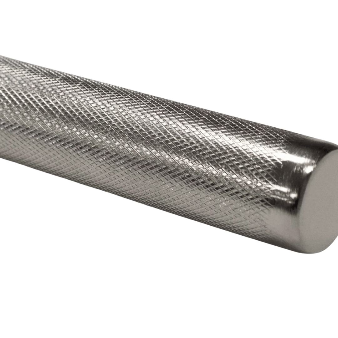 Omberg asado skewers stainless steel close-up of flat blade and handle connection