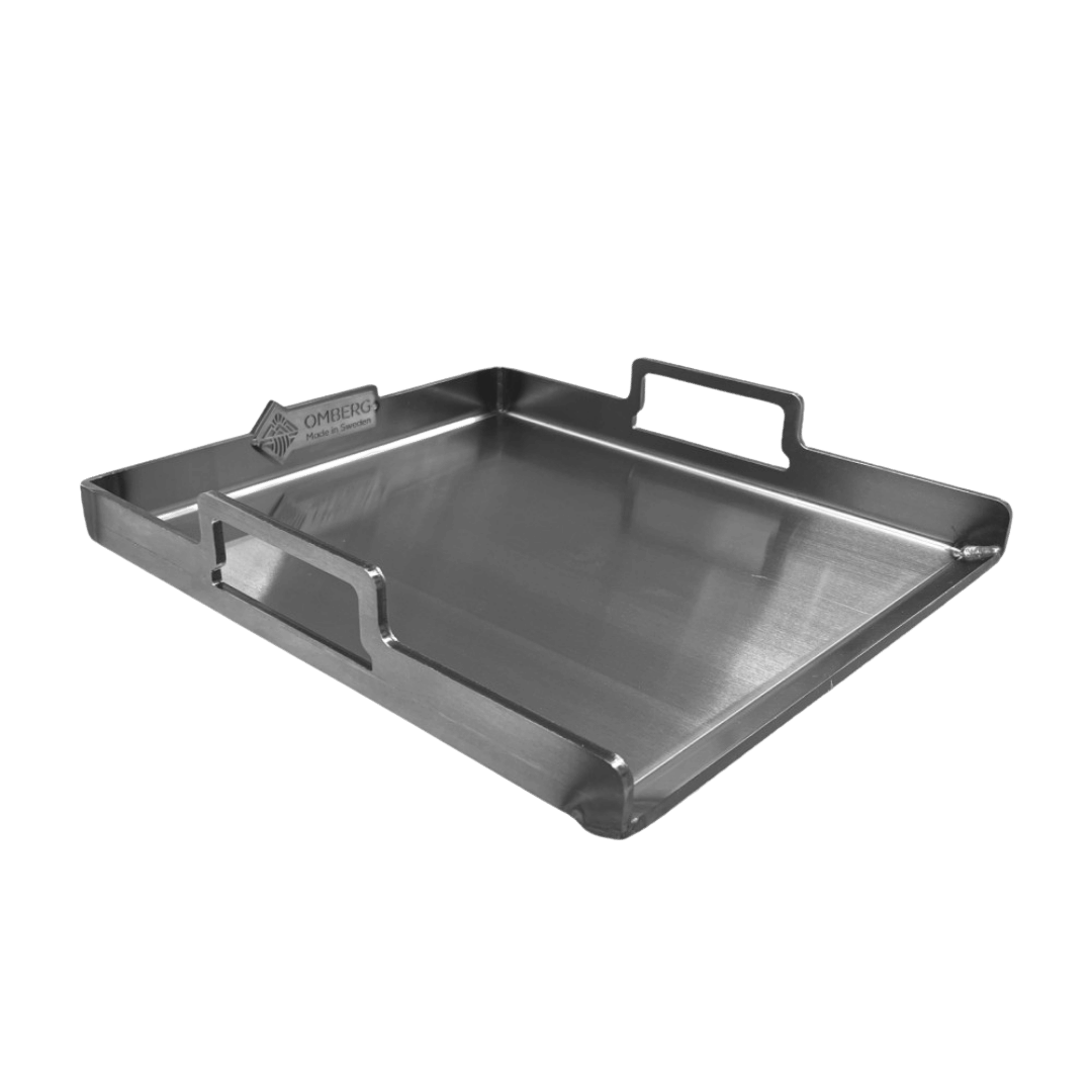 Parrilla de acero al carbono Brasero 39 x 34 cm Fabricado en Suecia, vista superior que muestra la superficie de cocción.
