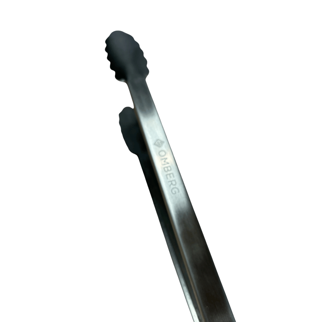 Pinzas para barbacoa Omberg de 41 cm de acero inoxidable con mango ergonómico, vista completa.
