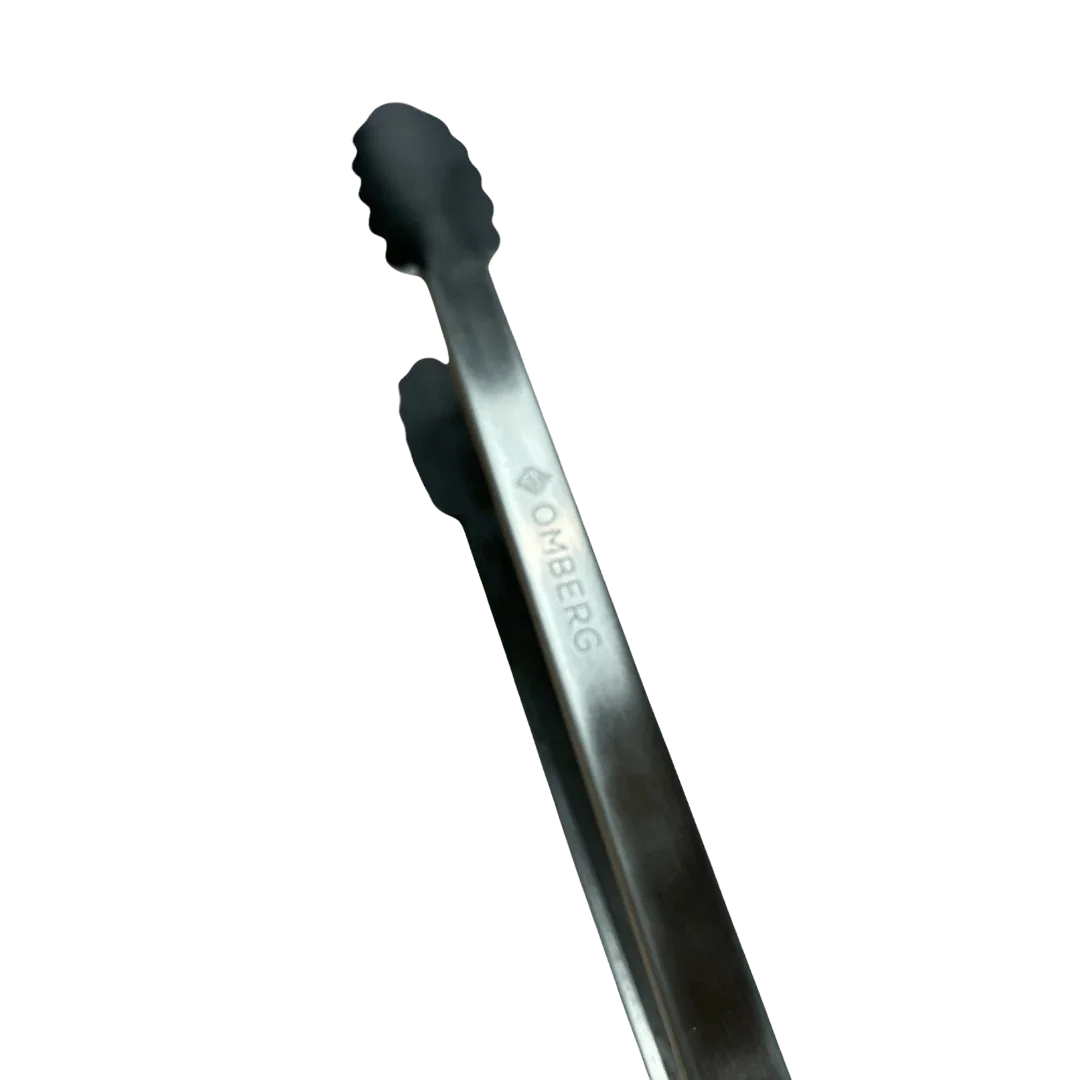 Omberg grill tongs 41 cm stainless steel with ergonomic grip, full length view