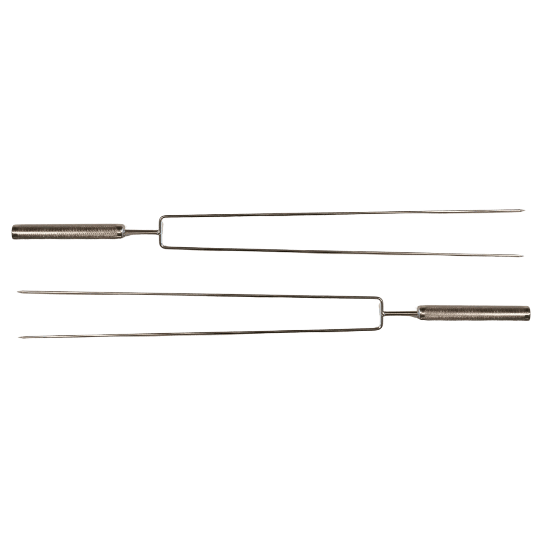 Omberg Asado 74,5 cm Edelstahl 2er-Pack mit Holzgriffen, Ansicht in voller Länge