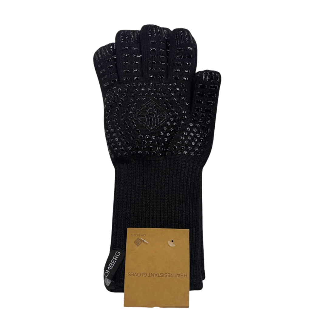 Omberg BBQ-handschoenen geschikt tot 400 °C, close-up van één handschoen met textuur