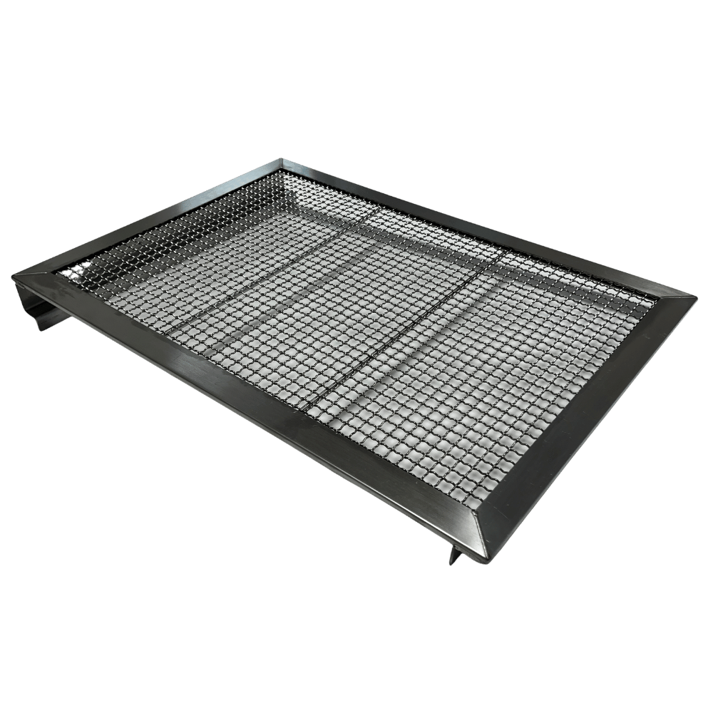 Omberg Asado 1200 Hibachi-Gitterrost aus Edelstahl, Draufsicht mit Gitterrostmuster